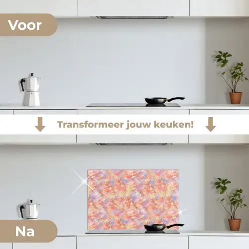 Abstract - Multi - Kleur - Verf keuken achterwand spatscherm klein 900 -voor_na_NL