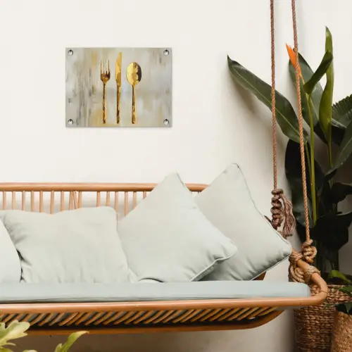 Verf - Goud - Bestek tuinposter los doek klein -sfeer7