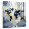 Wereldkaart - Blauw - Abstract plexiglas 5mm klein -zzzproduct_nieuw