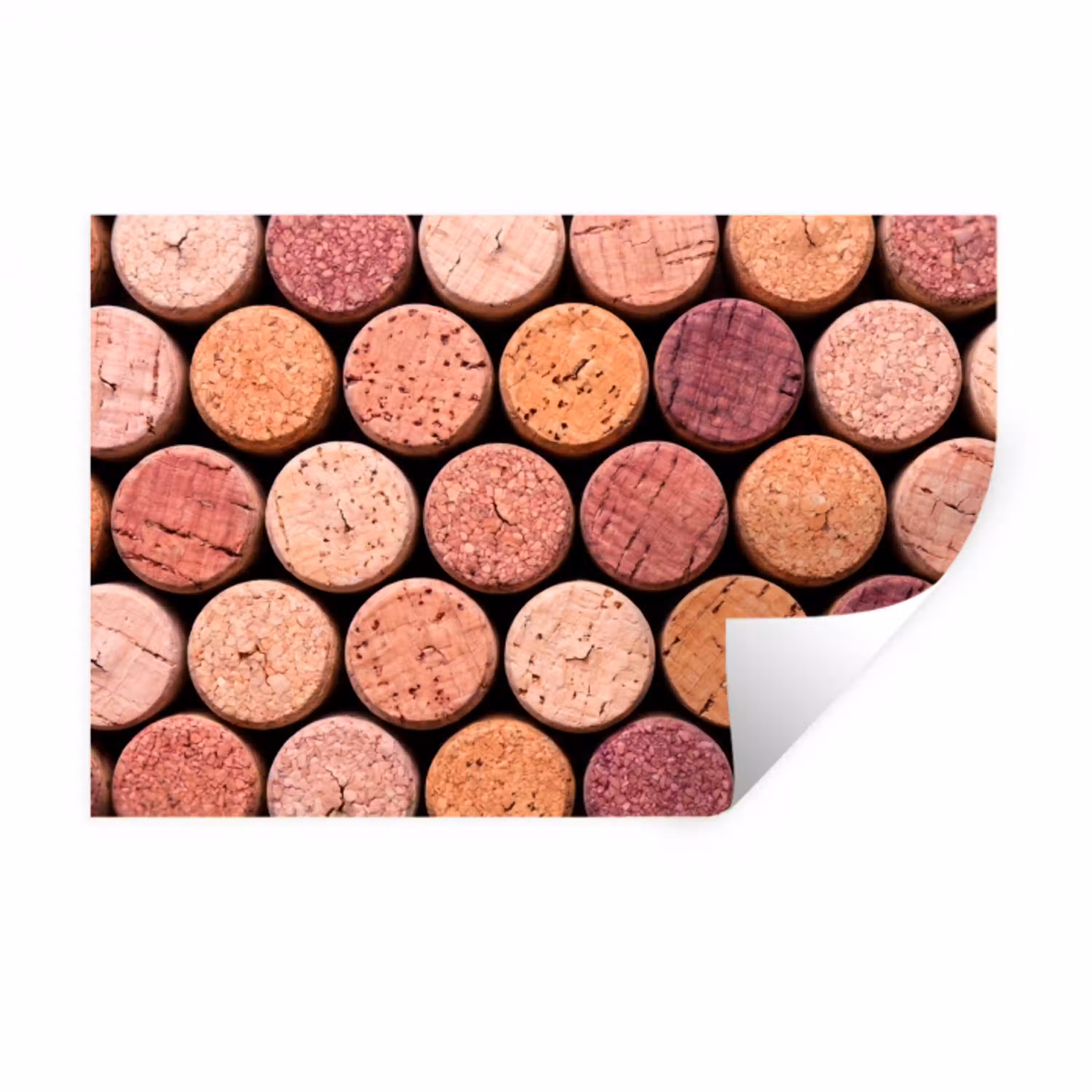 Kurk - Patroon - Abstract - Modern - Rood Muursticker klein -3d