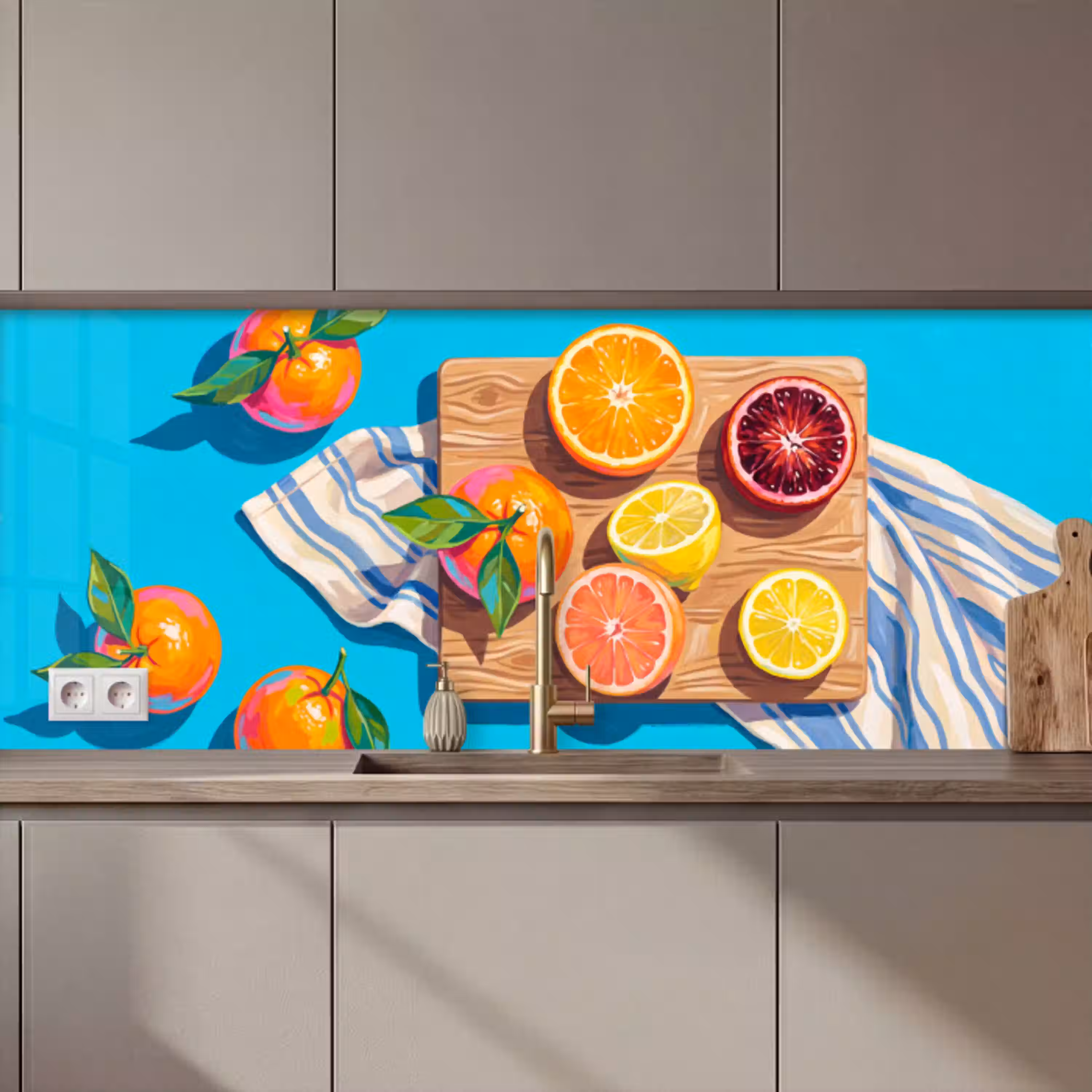 Fruit - Snijplank - Blauw keuken achterwand 2 middel zz_3dshopping