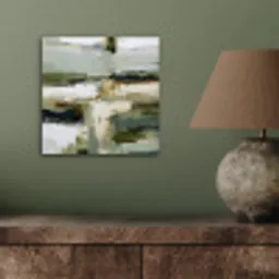 Penseelstreken - Groen - Abstract - Japandi aluminium wit klein -sfeer2