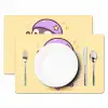 Pinguïn - Rolschaatsen - Geel - Energiek Placemat vinyl groot -zzsfeer2_Kitchenyeah-website