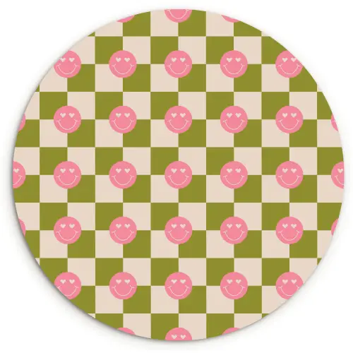 Patroon - Smileys - Blokken Wandcirkel plexiglas klein 852 -3d