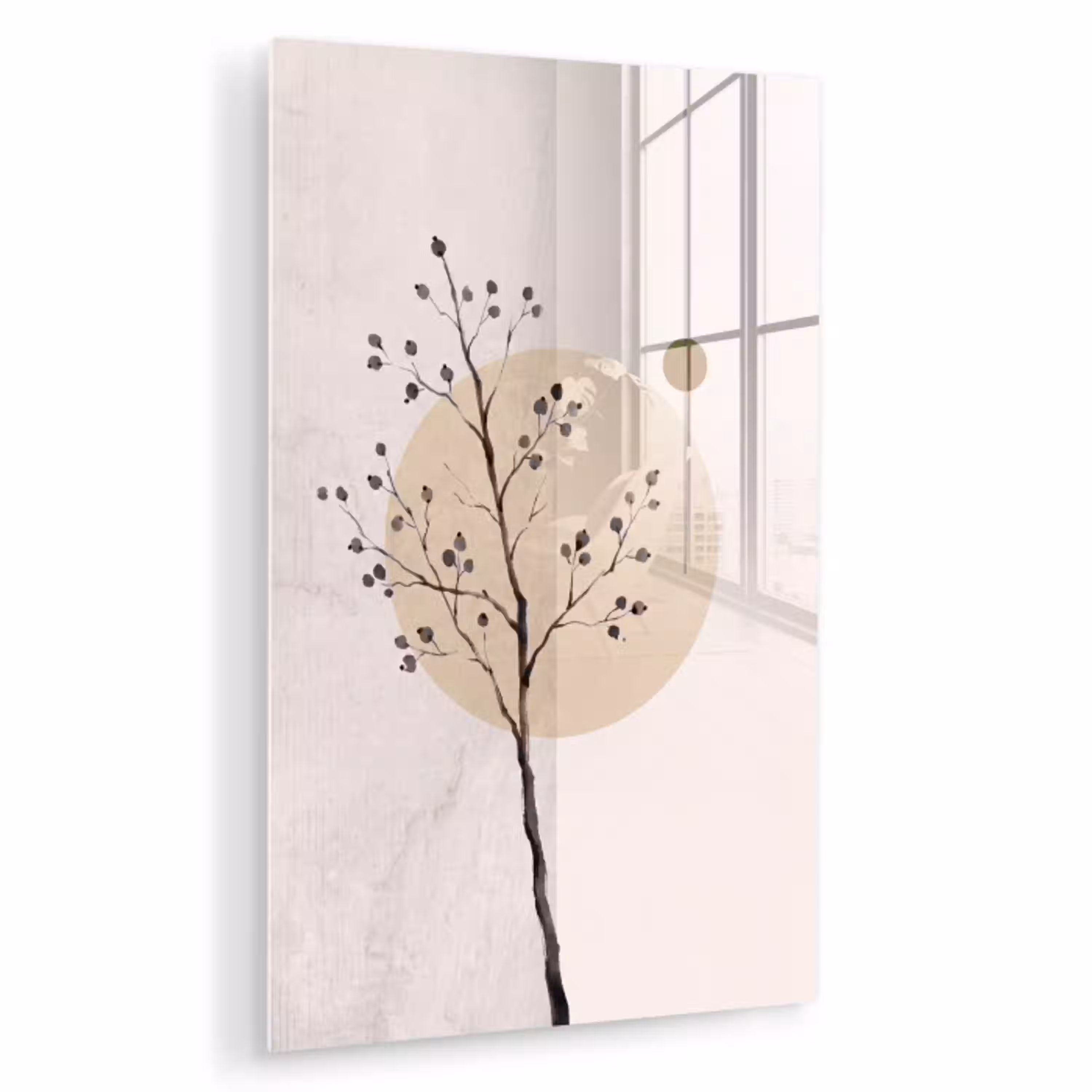 Plant - Abstract - Beige plexiglas 5mm klein -zzzproduct_nieuw
