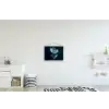 Bladeren - Bloem - Glazen - Donkerblauw textielposter latten blank klein -kinderkamer