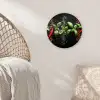 Chilipepers - Basilicum - Blaadjes - Rood Wandcirkel kunststof plaat 5mm dik klein -sfeer5