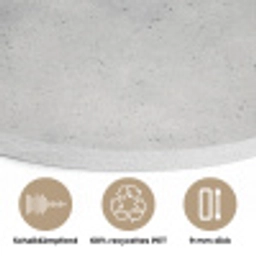 Grijs - Beton - Neutraal Akoestische PET Vilt - Rond klein 838 -closeup_DE