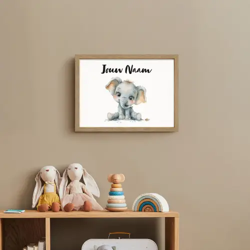 Olifant - Baby dier Light Box met batterij (Wandlamp kind) middel -sfeer2_kind