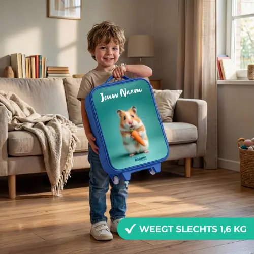 Hamster - Wortel - Dier Kinderkoffer - Blauw klein -sfeer2_NL