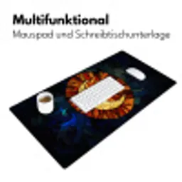 Mozaïek - Glas - Maan - Donkerblauw Muismat XXL klein -ysfeer4_duits