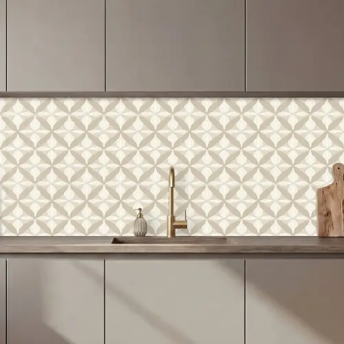 Patroon - Klassiek - Beige keuken achterwand 2 middel 871 zz_3dshopping