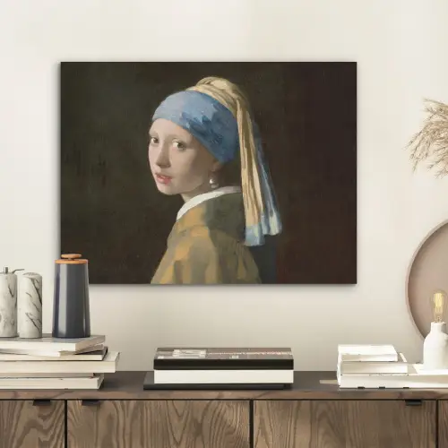 Meisje met de parel - Schilderij - Oude meesters - Vermeer PET vilt klein -sfeer1