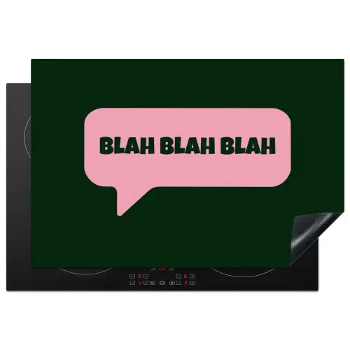Tekstwolk - BLAH BLAH BLAH - Roze Inductie beschermer vinyl 3mm klein -3d
