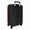Minimal - Donkerrood met zwarte streep NBS - Handbagage koffer - Unisex middel -achterkant