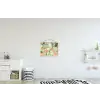 Glazen - Proosten - Bladeren - Groen textielposter latten blank klein -kinderkamer