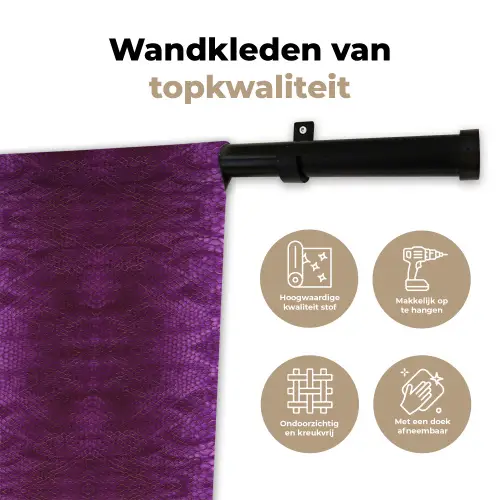 Slang - Boa - Paars - Roze Wandkleed katoen klein 269 -sfeer2