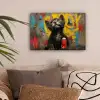 Graffiti - Kitten - Street art - Kat canvas 2cm klein -sfeer1