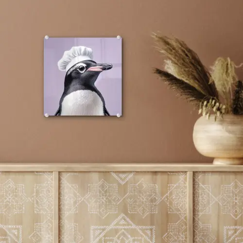 Pinguïn - Koksmuts - Lief - Paars plexiglas 5mm klein -sfeer5