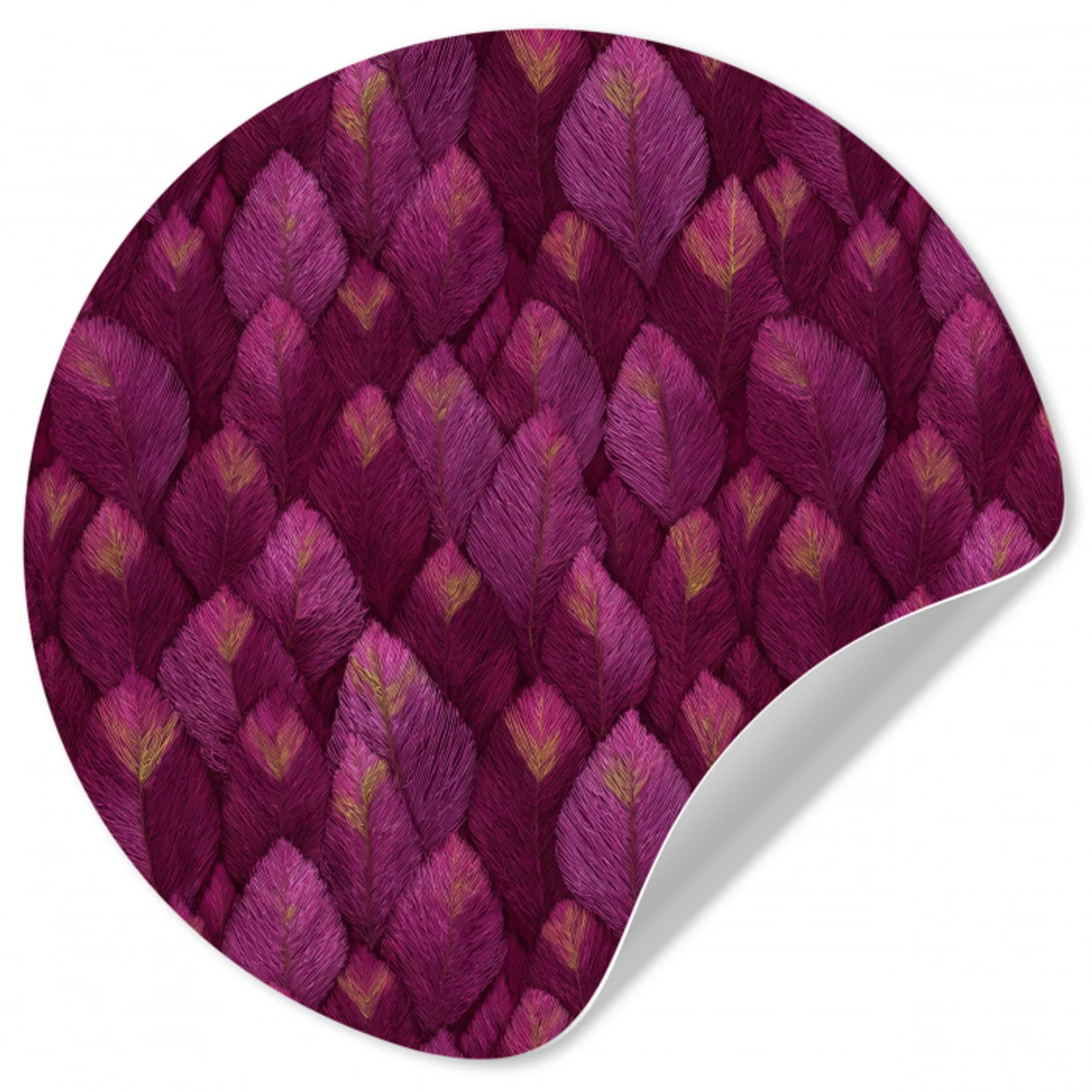 Bladeren - Patroon - Burgundy Wandcirkel behangsticker klein 186 -3d
