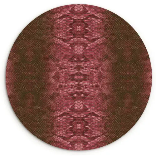 Slang - Boa - Roze - Groen Wandcirkel plexiglas klein 852 -3d