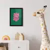 Abstract - Pink - Lijnen - Groen fotolijst zwart zonder passe partout klein -usfeer4_kinderkamer