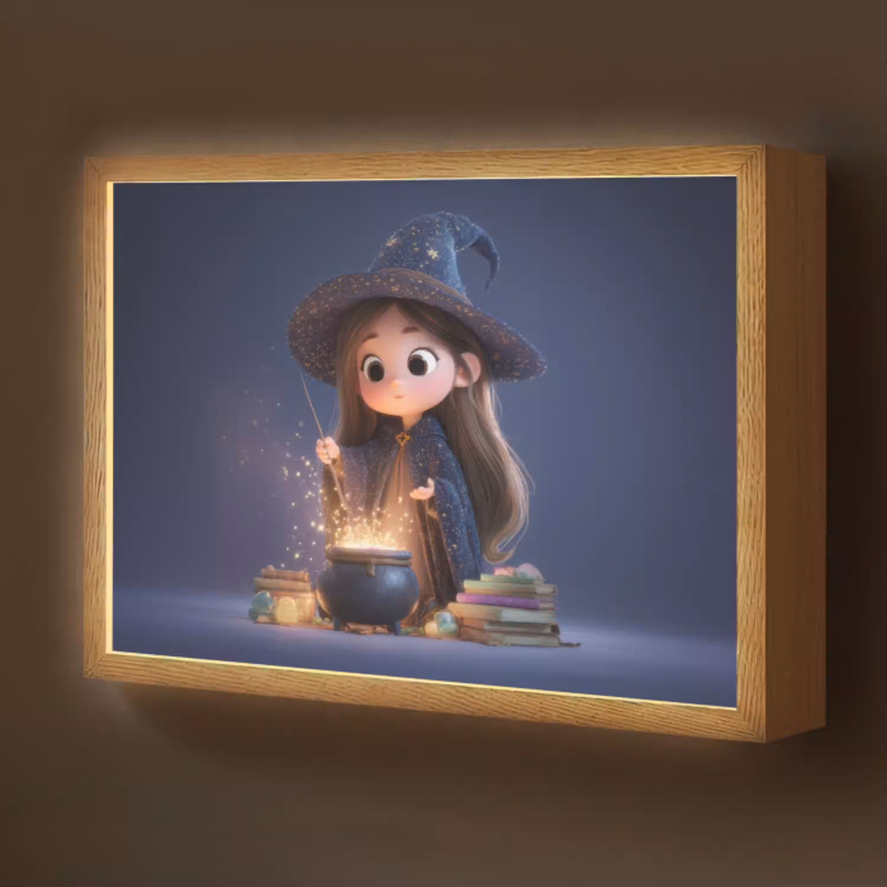 Tovenares - Magisch - Blauw - Toveren Light Box met batterij (Wandlamp kind) middel -z3d_website
