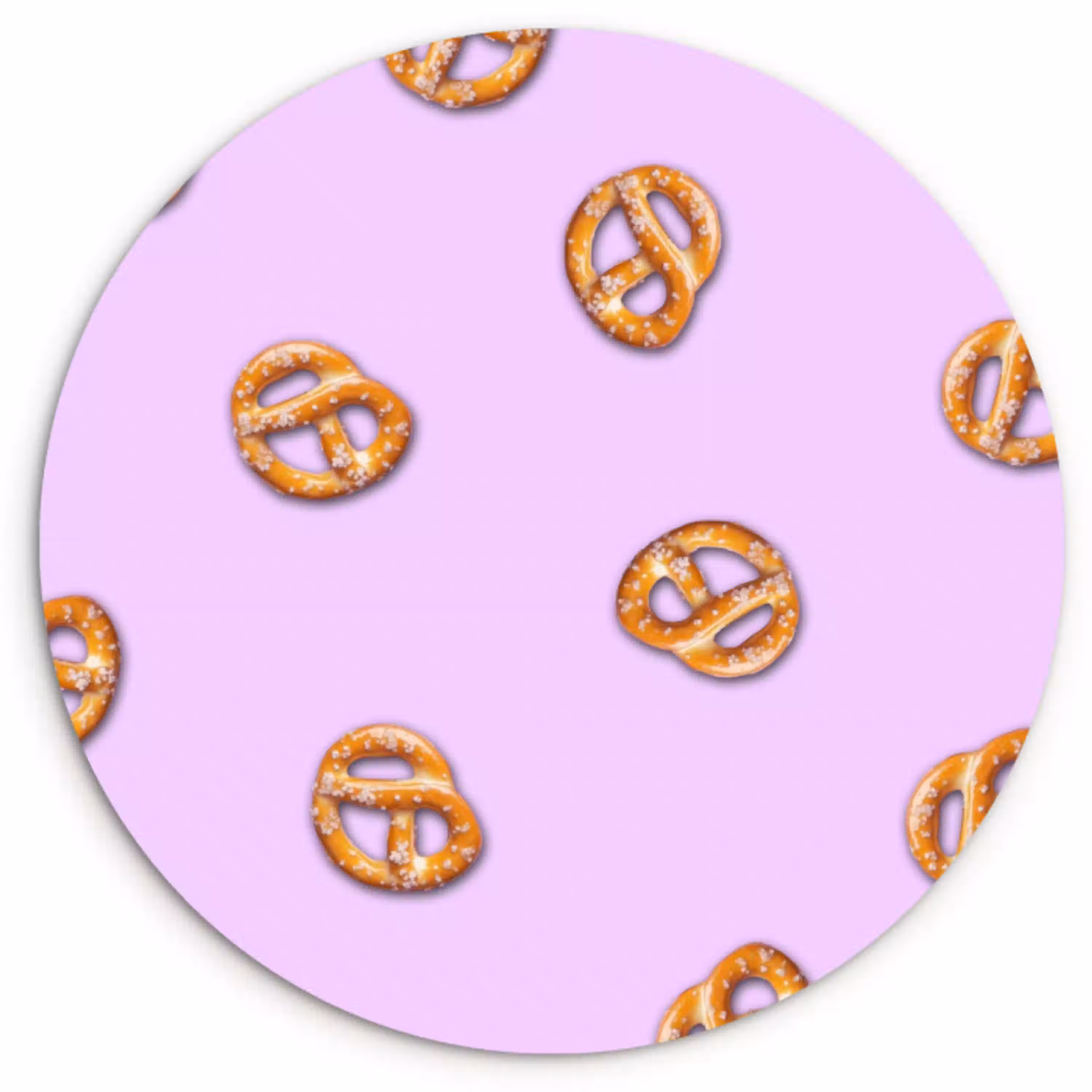 Pretzels - Eten - Paars KitchenYeah - Keuken - Wandcirkel Forex klein -3d