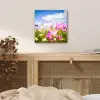 Bloemen - Wei - Paars - Gras - Wit - Wolken - Blauw aluminium wit klein -sfeer3