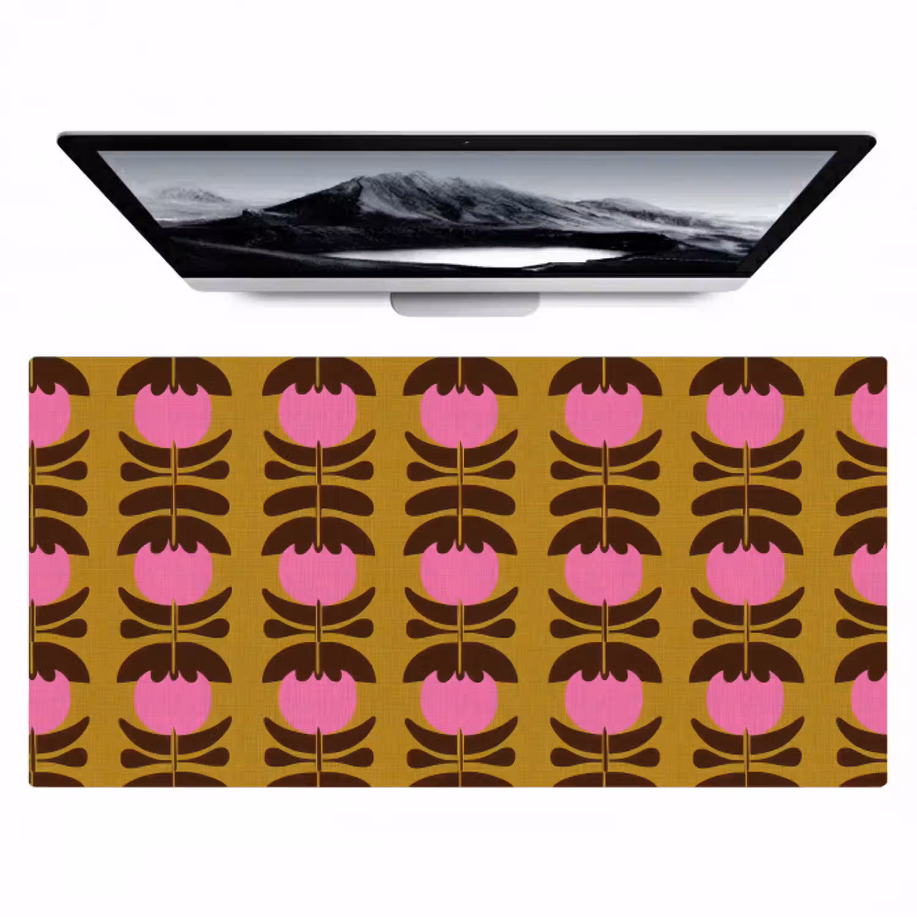 Abstract - Bloemen - Roze Muismat XXL klein 681 -zzz3d