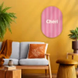 Gestreept - Roze - Chéri Wandcirkel Ovaal Forex klein -sfeer4