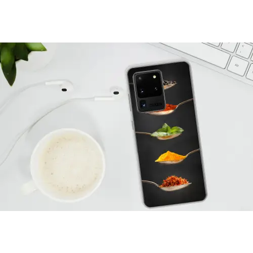 Kruiden - Lepel - Specerijen - Zwart - Italiaans Telefoonhoesje Samsung Galaxy S20 Ultra klein -oordopS20Ultra