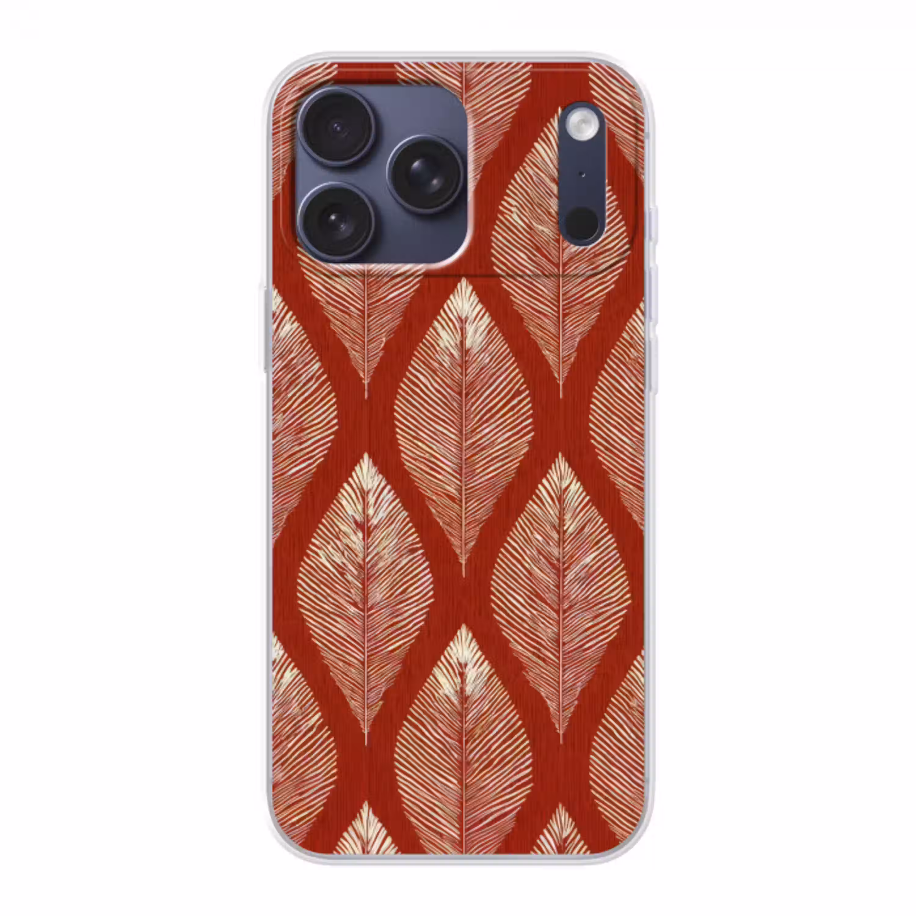 Bladeren - Rood - Elegant Telefoonhoesje iPhone 17 Pro Max klein -3d