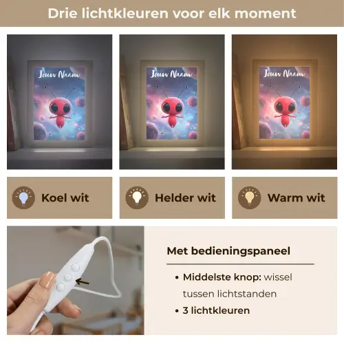 Buitenaards wezen - Rood - Planeten Light Box met kabel (Kinderlampje) klein -USP_lichtkleurNL