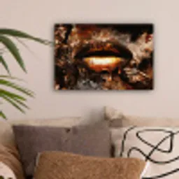 Goud - Lippen - Kunst canvas 2cm klein -sfeer1