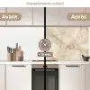 Kristalstructuur - Bruin - Marmer keuken achterwand 2 middel 871 -voor-na2_FR