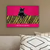 Kat - Baas - Roze - Tijgerprint canvas 2cm klein -sfeer3