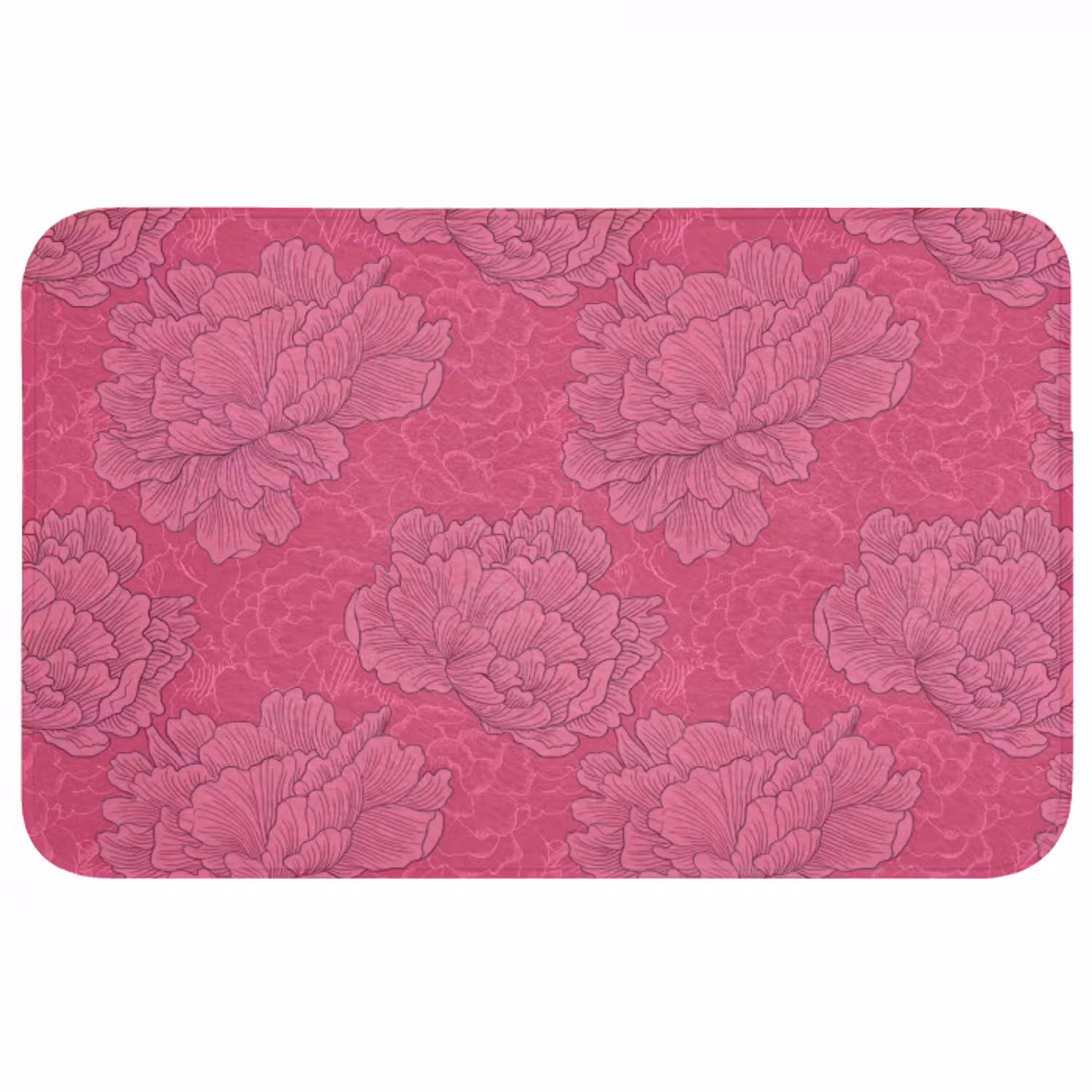 Pioenrozen - Energiek - Roze Badmat middel 997 -3d