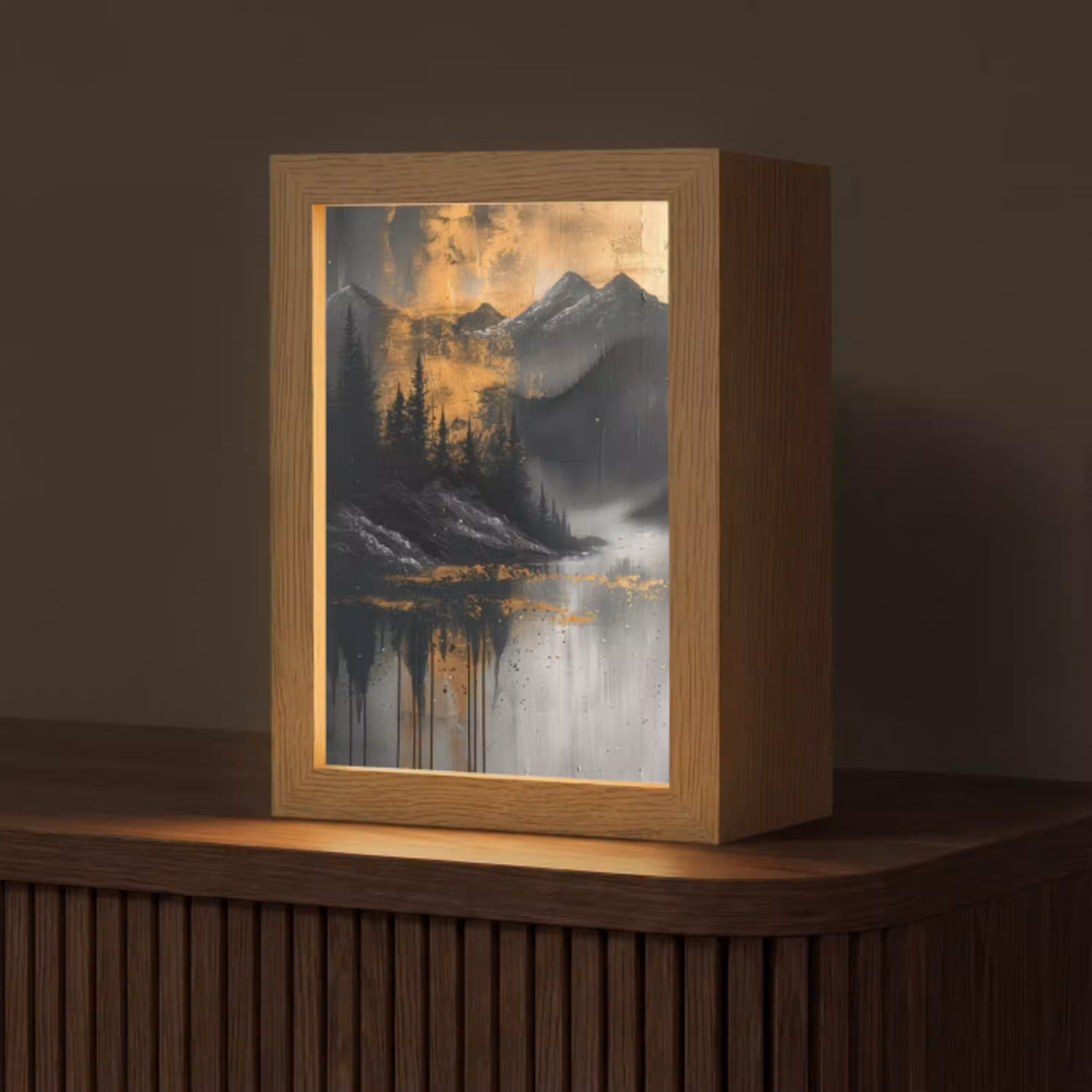 Natuur - Abstract - Landschap - Modern Light Box met kabel (Tafellamp) klein -z3d_website