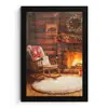 Winter - Kerst - Huis - Openhaard fotolijst zwart zonder passe partout klein -3d