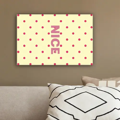 Nice - Stippen - Roze - Geel canvas 2cm klein -sfeer3