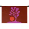 Boom - Paars - Cirkel - Vloeiend Wandkleed katoen klein -zz3d