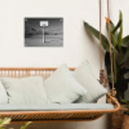 Basketbalpaal - Landschap - Zand - Wit tuinposter los doek klein -sfeer7
