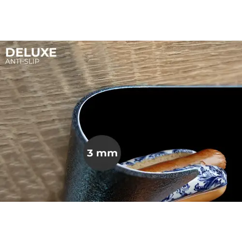 Hotdog - Porselein - Delfts blauw - Eten Placemat vinyl groot -closeup