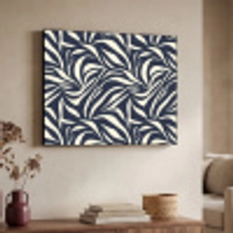 Bladvormen - Blauw - Patroon - Wit Textielframe zwart klein 947 -sfeer3