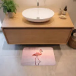 Flamingo - Water - Roze Badmat klein -sfeer1
