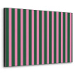 Verticale strepen - Groen - Roze Textielframe zwart klein 947 -3d