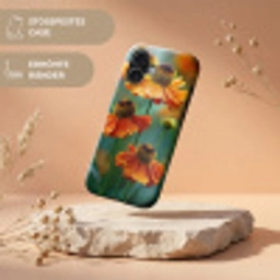 Oranje bloemen - Levendig - Wazige achtergrond Toughcase MagSafe Apple iPhone 17 klein -USP_RandenV_DE