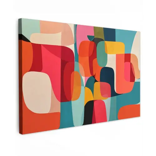 Vormen - Kleurrijk - Abstract - Vlakken canvas 2cm klein -z3d