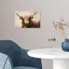 Kerst - Schotse Hooglander - Bruin - Krans poster papier klein -sfeer3